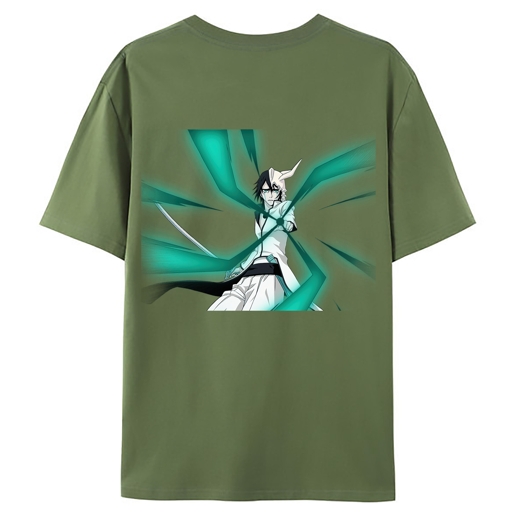 （画像用） ブリーチ ウルキオラ·シファー BLEACH Ulquiorra cifer 綿100％ メンズ半袖Tシャツ（バックプリント） 通気性